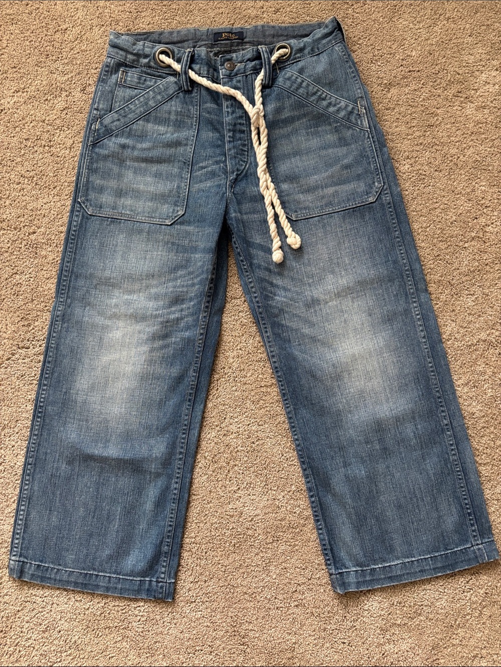 Ralph Lauren Light Blue Denim Relaxed Rope-Waist Jeans